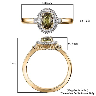 Luxoro AAA Ambanja Demantoid Garnet, Diamond Spark Ring in 10K Yellow Gold 1.15 ctw (Size 8.0)