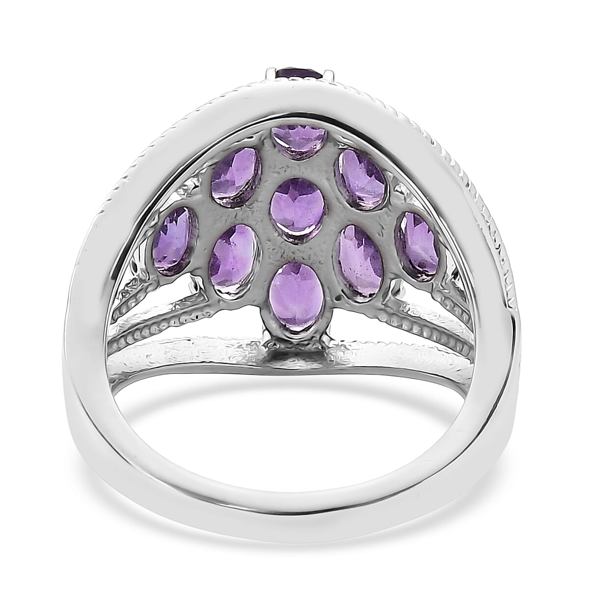 EverTrue African Amethyst Ring in Stainless Steel 5.00 ctw (Size 7.0) image number 4