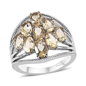 EverTrue Brazilian Citrine Ring in Stainless Steel 4.25 ctw (Size 5.0)