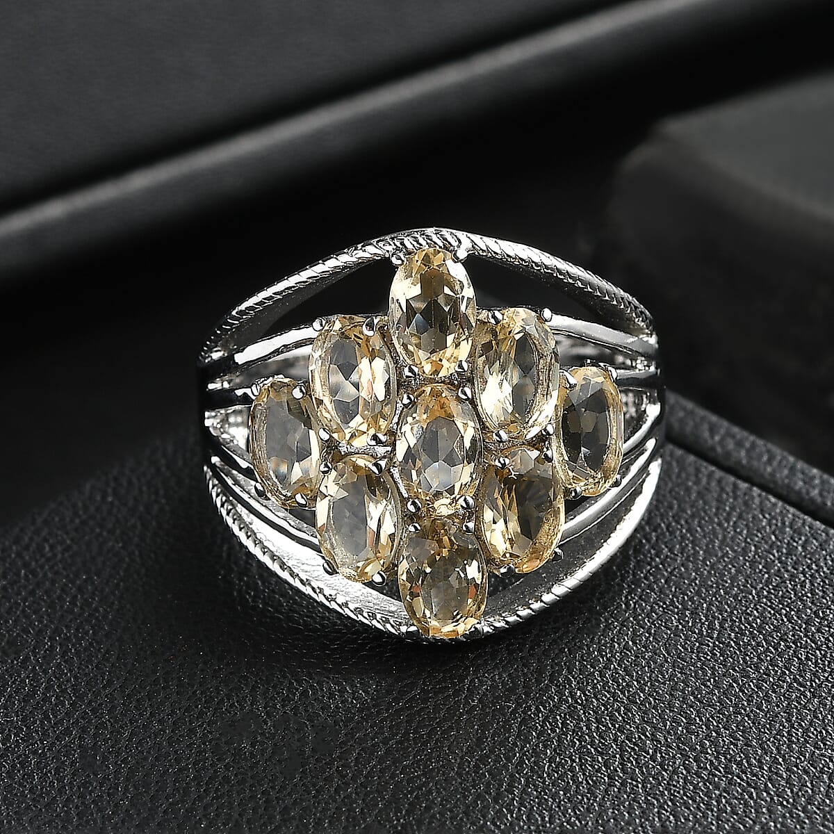 EverTrue Brazilian Citrine Ring in Stainless Steel 4.25 ctw (Size 5.0) image number 1
