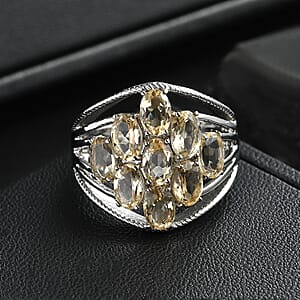 EverTrue Brazilian Citrine Ring in Stainless Steel 4.25 ctw (Size 5.0)