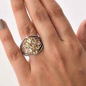 EverTrue Brazilian Citrine Ring in Stainless Steel 4.25 ctw (Size 5.0)