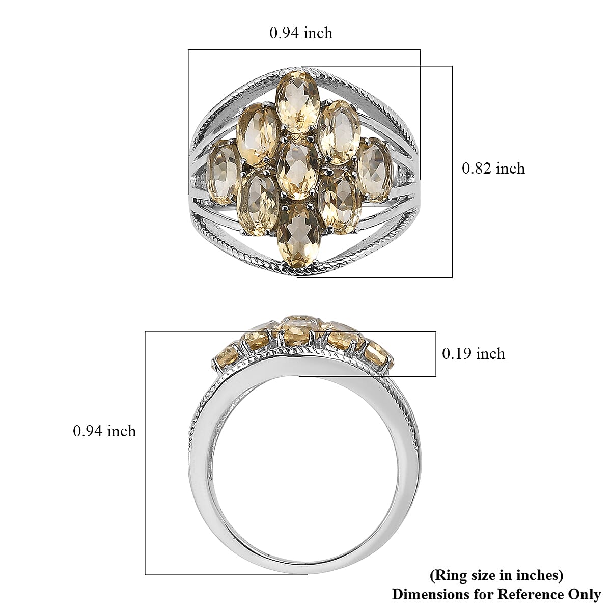 EverTrue Brazilian Citrine Ring in Stainless Steel 4.25 ctw (Size 9.0) image number 5