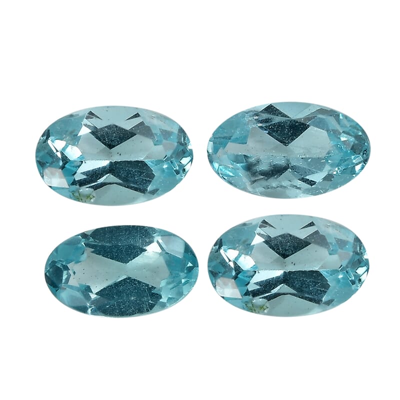 Blue Apatite Set of 2 (Ovl 5x3 mm) 0.88 ctw Loose Gemstone