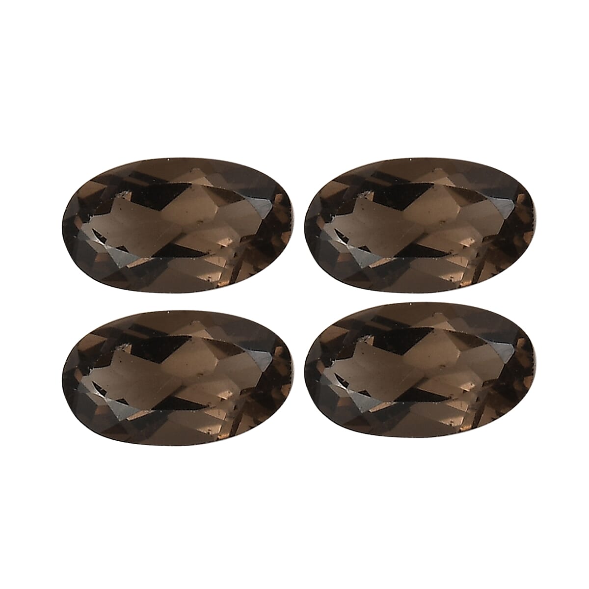 Set of 4 Brazilian Smoky Quartz (Oval 5x3 mm) 1A 0.77 ctw Loose Gemstone