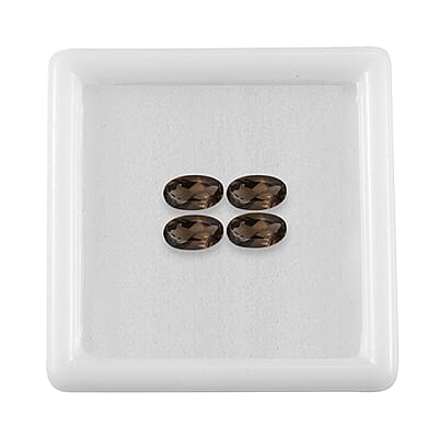 Set of 4 Brazilian Smoky Quartz (Oval 5x3 mm) 1A 0.77 ctw Loose Gemstone