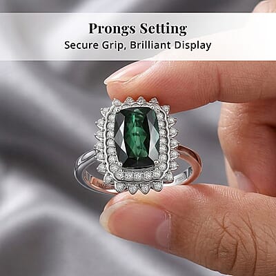 Certified & Appraised Rhapsody AAAA Santa Rosa Tourmaline and E-F VS Diamond 2.93 ctw Ring in 950 Platinum (Size 12.0) 7.40 Grams