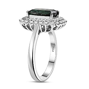 Certified & Appraised Rhapsody AAAA Santa Rosa Tourmaline and E-F VS Diamond 2.93 ctw Ring in 950 Platinum (Size 6.0) 7.40 Grams