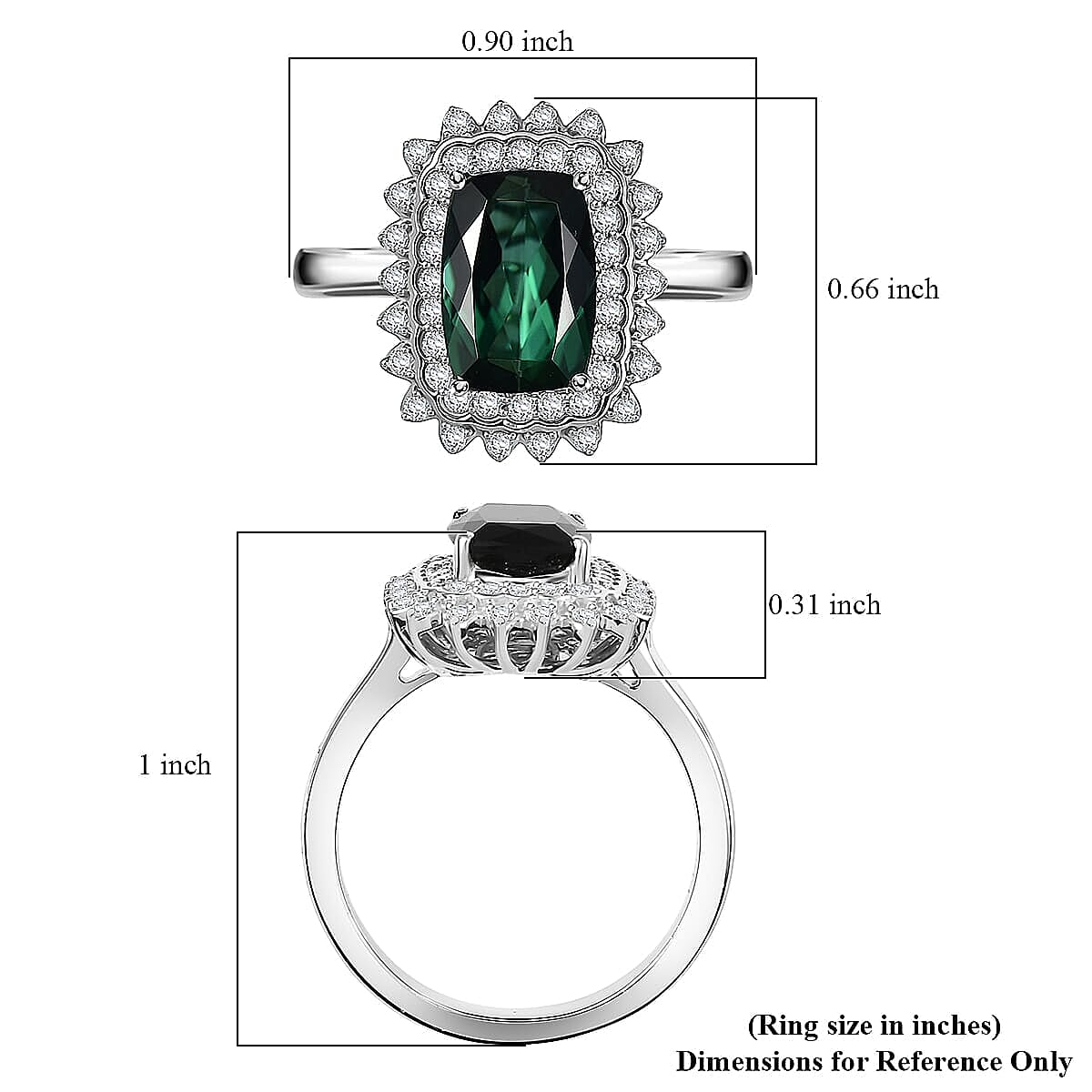 Certified & Appraised Rhapsody AAAA Santa Rosa Tourmaline and E-F VS Diamond 2.93 ctw Ring in 950 Platinum (Size 8.5) 7.40 Grams image number 5