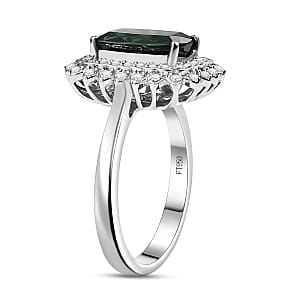 Certified & Appraised Rhapsody AAAA Santa Rosa Tourmaline and E-F VS Diamond 2.93 ctw Ring in 950 Platinum (Size 9.0) 7.40 Grams