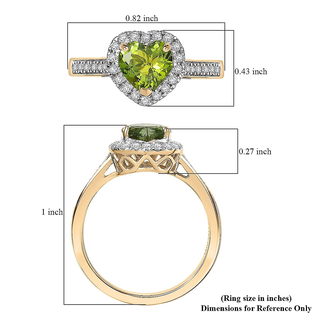Certified & Appraised Luxoro AAA Sapo Green Tourmaline and I2 Diamond 1.40 ctw Ring in 10K Yellow Gold (Size 9.0) image number 5