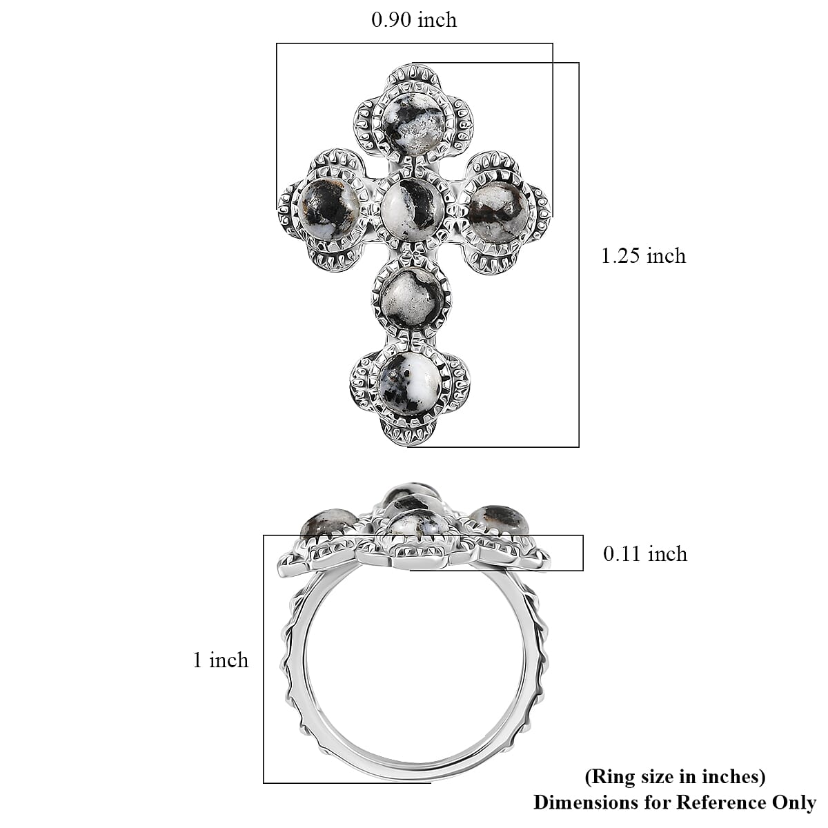 Artisan Crafted D'Joy White Buffalo 4.00 ctw Ring in Sterling Silver (Size 10.0) 