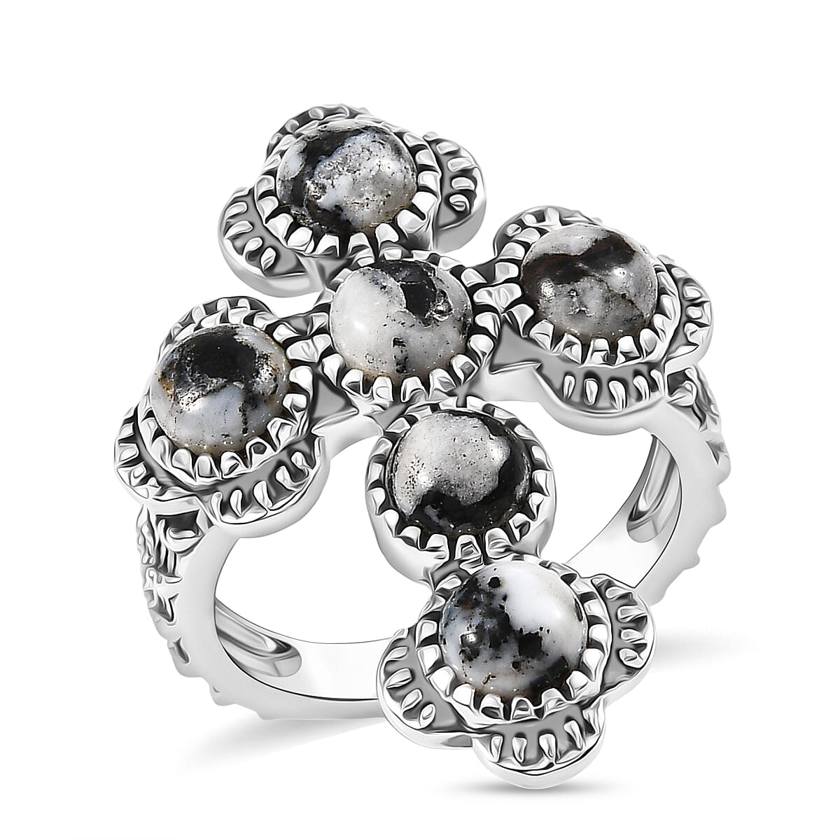 Artisan Crafted D'Joy White Buffalo 4.00 ctw Ring in Sterling Silver (Size 5.0)  image number 0