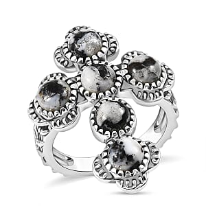 Artisan Crafted D'Joy White Buffalo 4.00 ctw Ring in Sterling Silver (Size 9.0) 