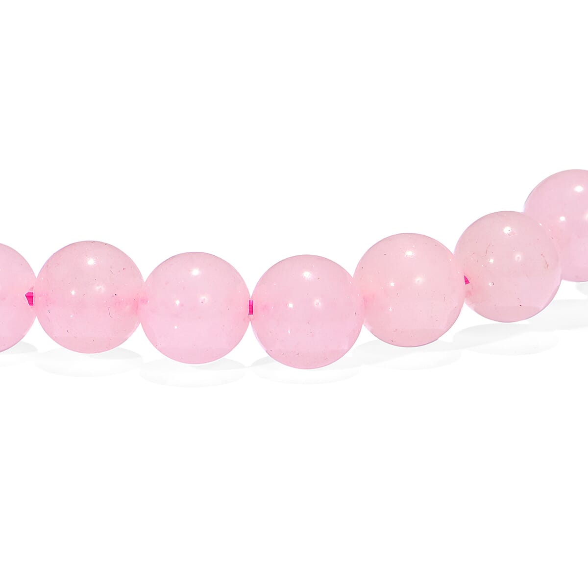 Livmore Rose Quartz Beaded Stretch Bracelet with Cross Charm (3In) 230ctw image number 6