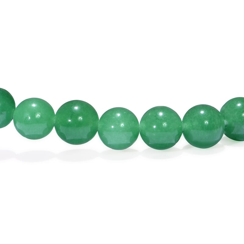 Livmore Green Aventurine Beaded Stretch Bracelet with Cross Charm (3In) 230ctw