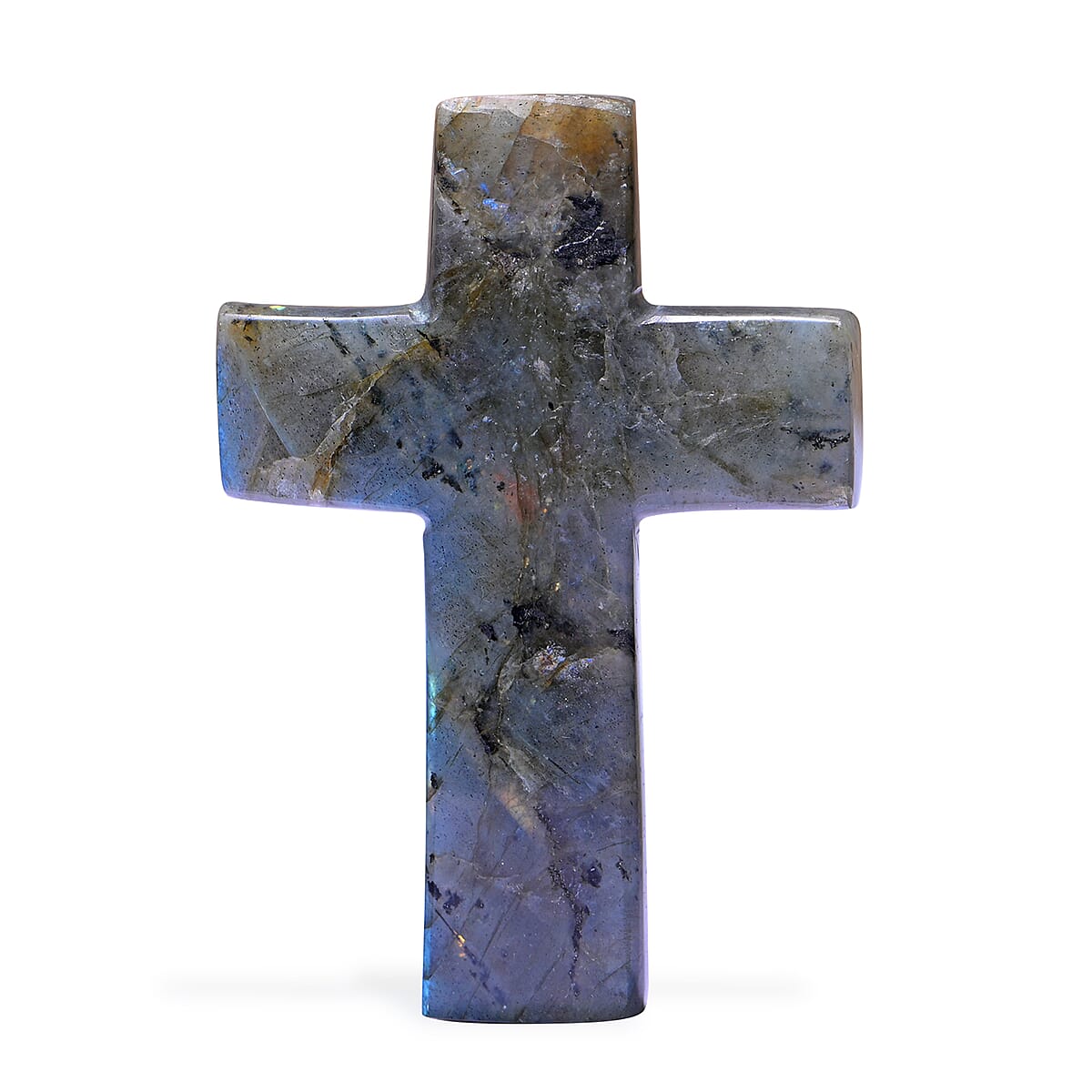 Livmore Labradorite Beaded Stretch Bracelet with Cross Charm (3In) 230ctw image number 3