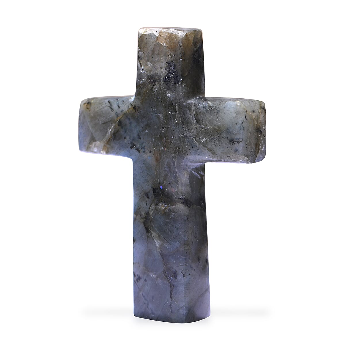 Livmore Labradorite Beaded Stretch Bracelet with Cross Charm (3In) 230ctw image number 4