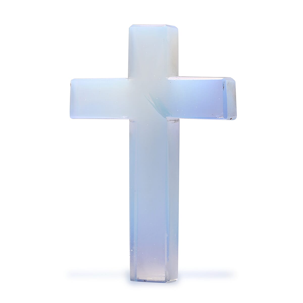 Livmore Opalite Beaded Stretch Bracelet with Cross Charm (3In) 230ctw image number 4