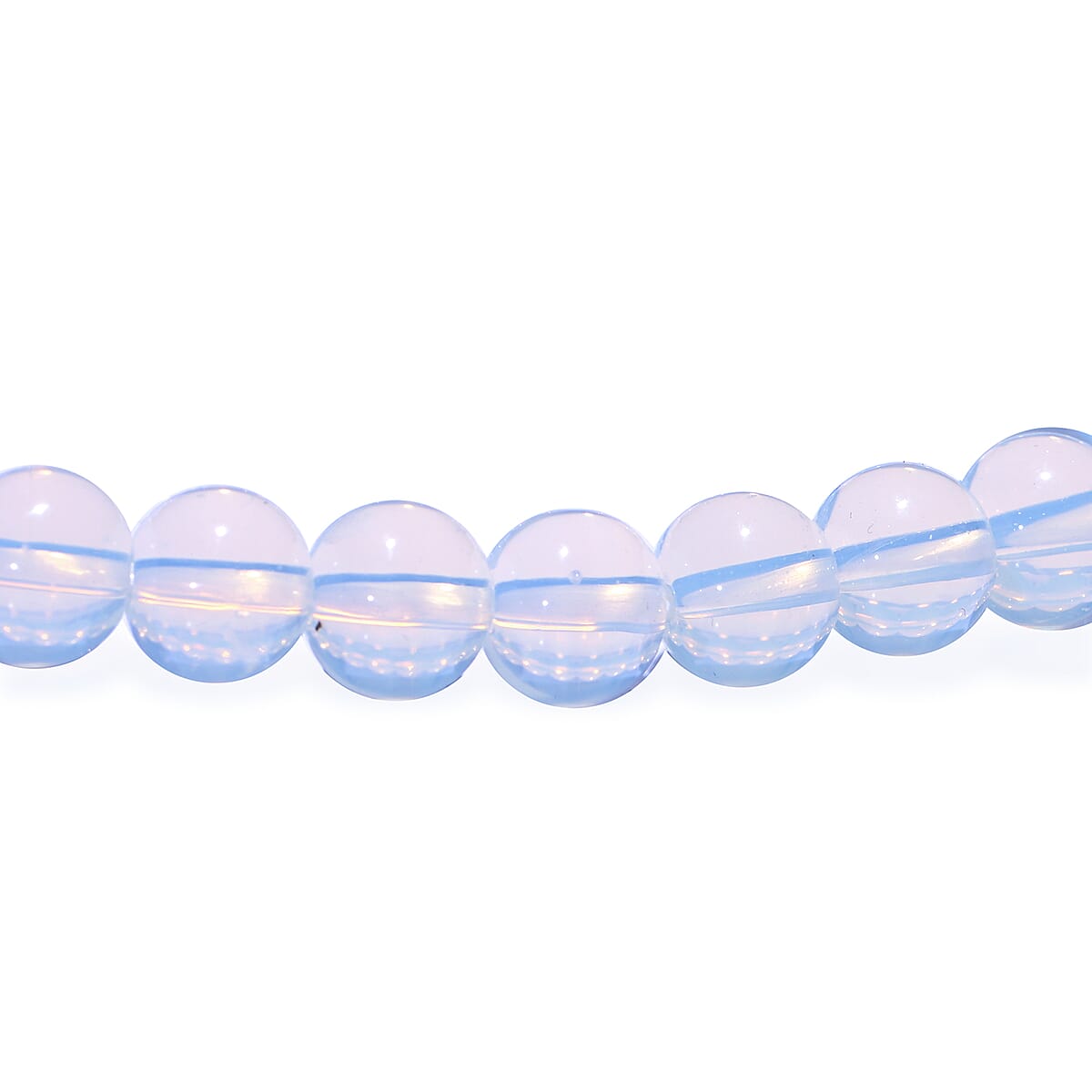 Livmore Opalite Beaded Stretch Bracelet with Cross Charm (3In) 230ctw image number 6