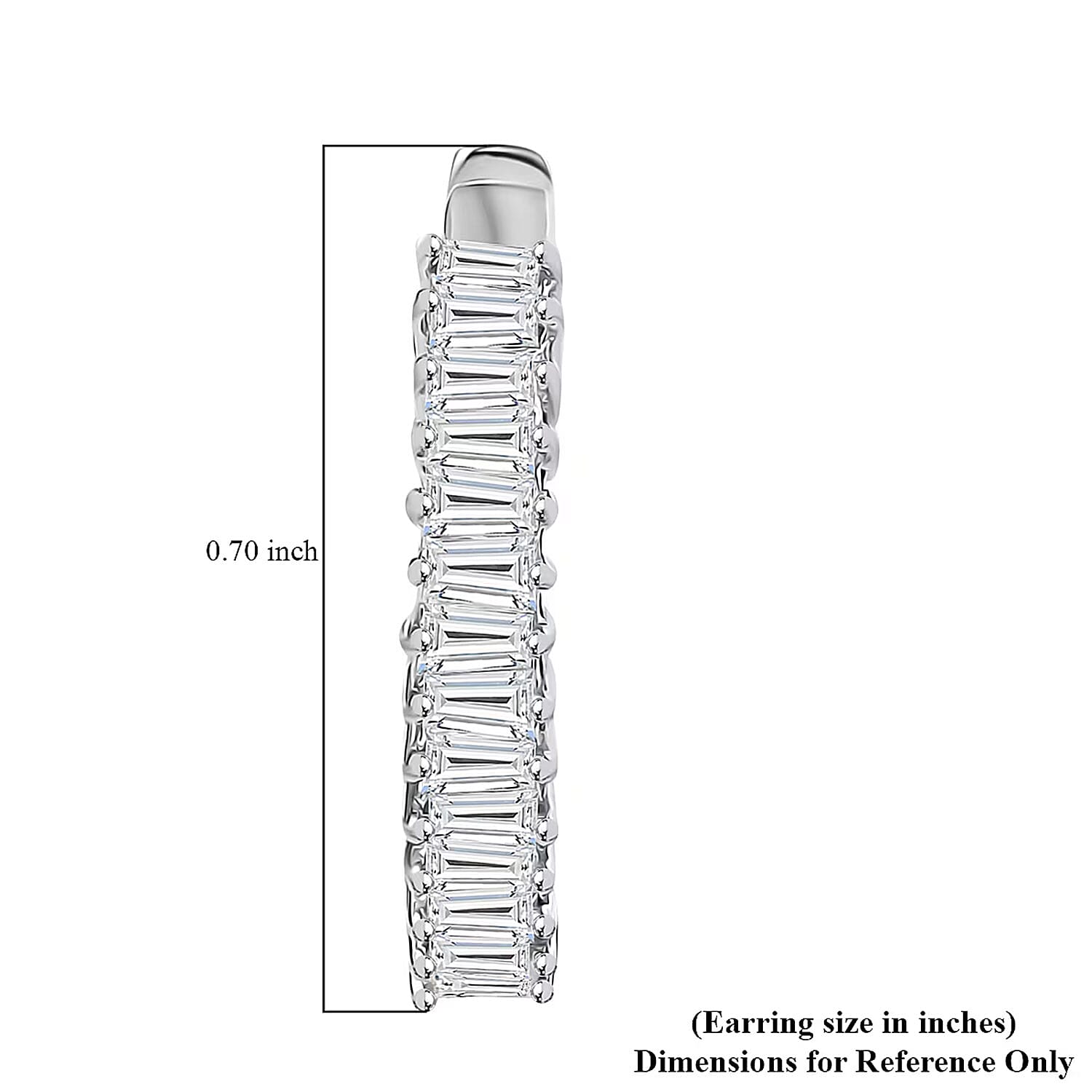 Luxuriant Lab Grown Diamond G-H SI 1.30 ctw Radiance Hoop Earrings in Rhodium Over Sterling Silver 