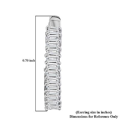 Luxuriant Lab Grown Diamond G-H SI 1.30 ctw Radiance Hoop Earrings in Rhodium Over Sterling Silver