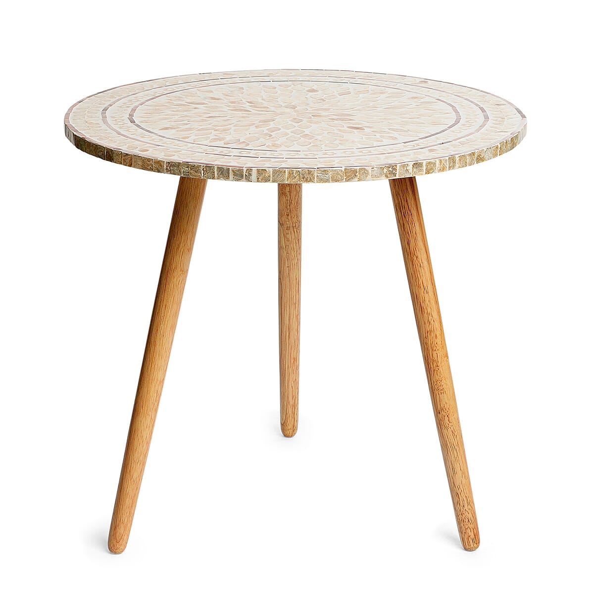 Livmore Multi Color Radiant Petal Shell Pattern Nacre Side Table - Large image number 4