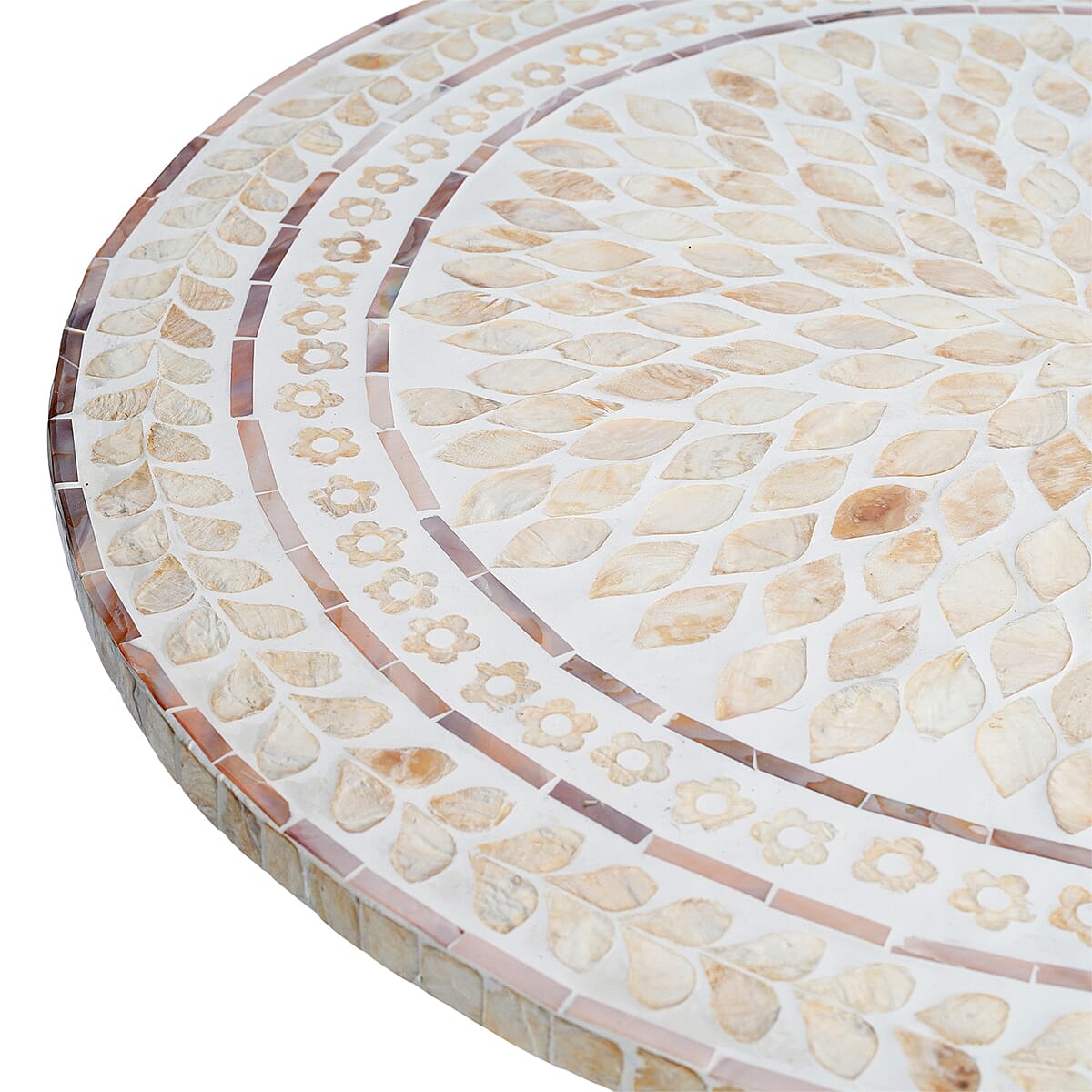 Livmore Multi Color Radiant Petal Shell Pattern Nacre Side Table - Large image number 6