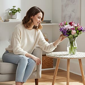 Livmore Multi Color Celestial Garden Pattern Nacre MOP Top Side Table - Large 