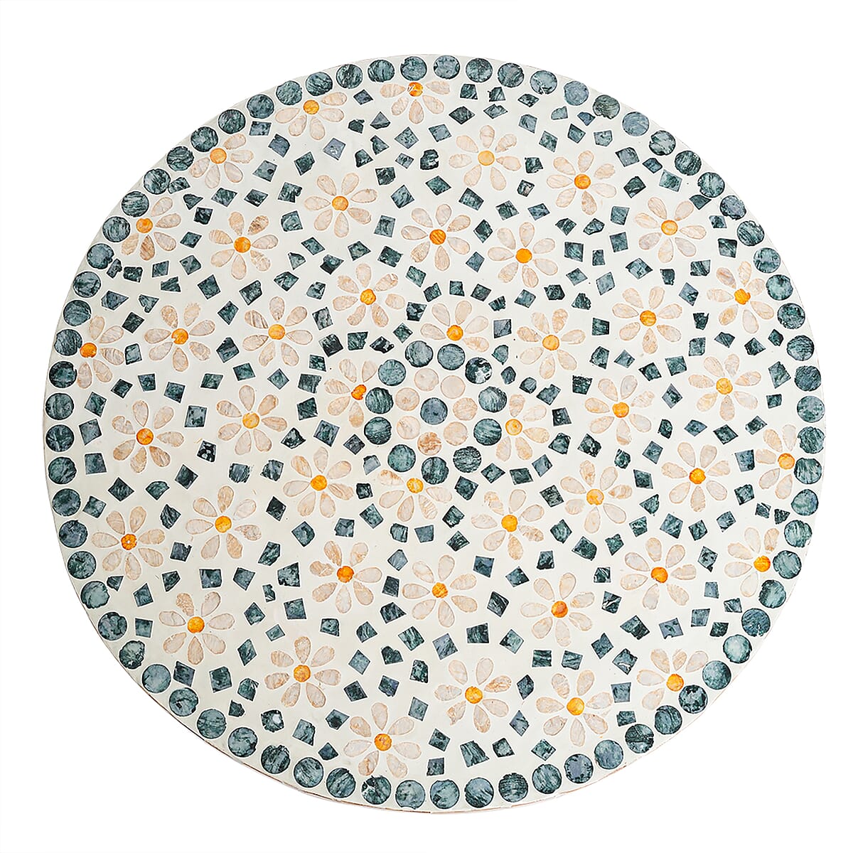 Livmore Multi Color Celestial Garden Pattern Nacre Side Table - Large  image number 5