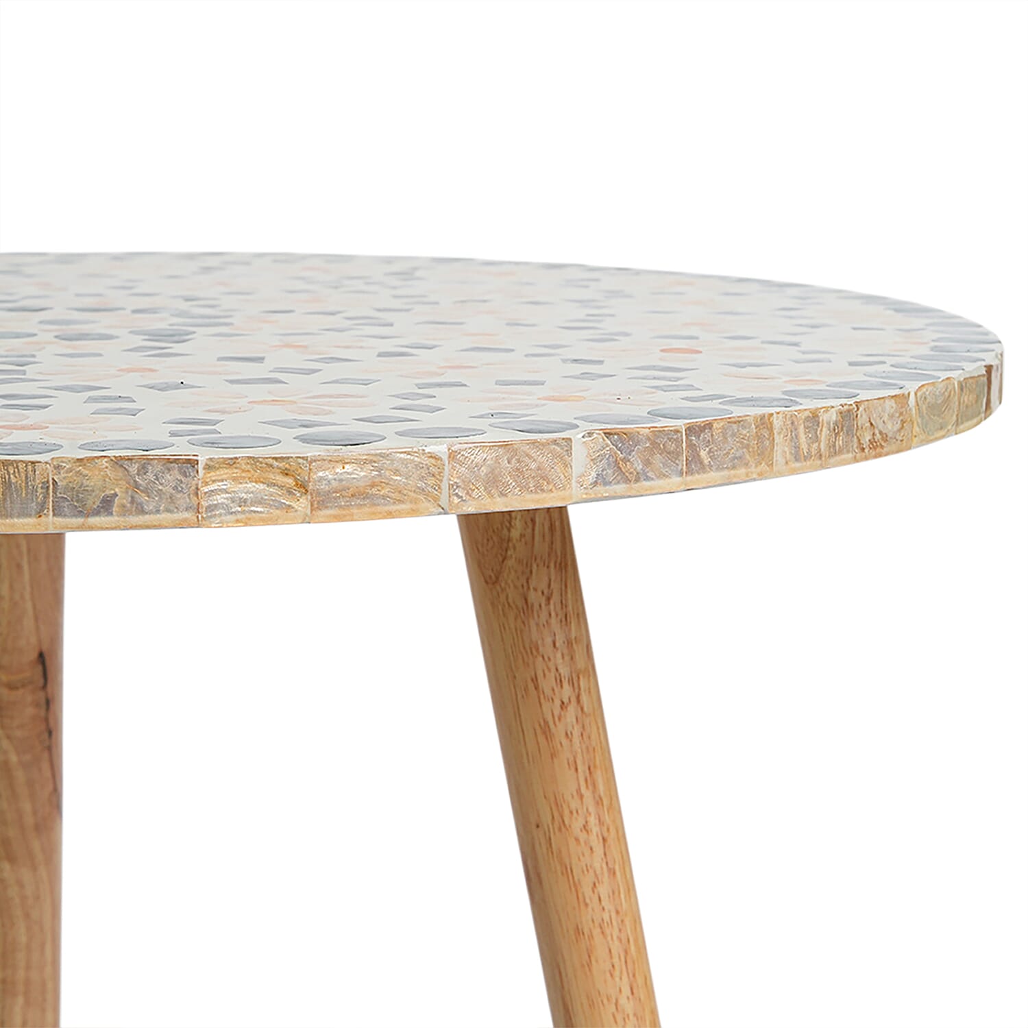 Livmore Multi Color Celestial Garden Pattern Nacre MOP Top Side Table - Large