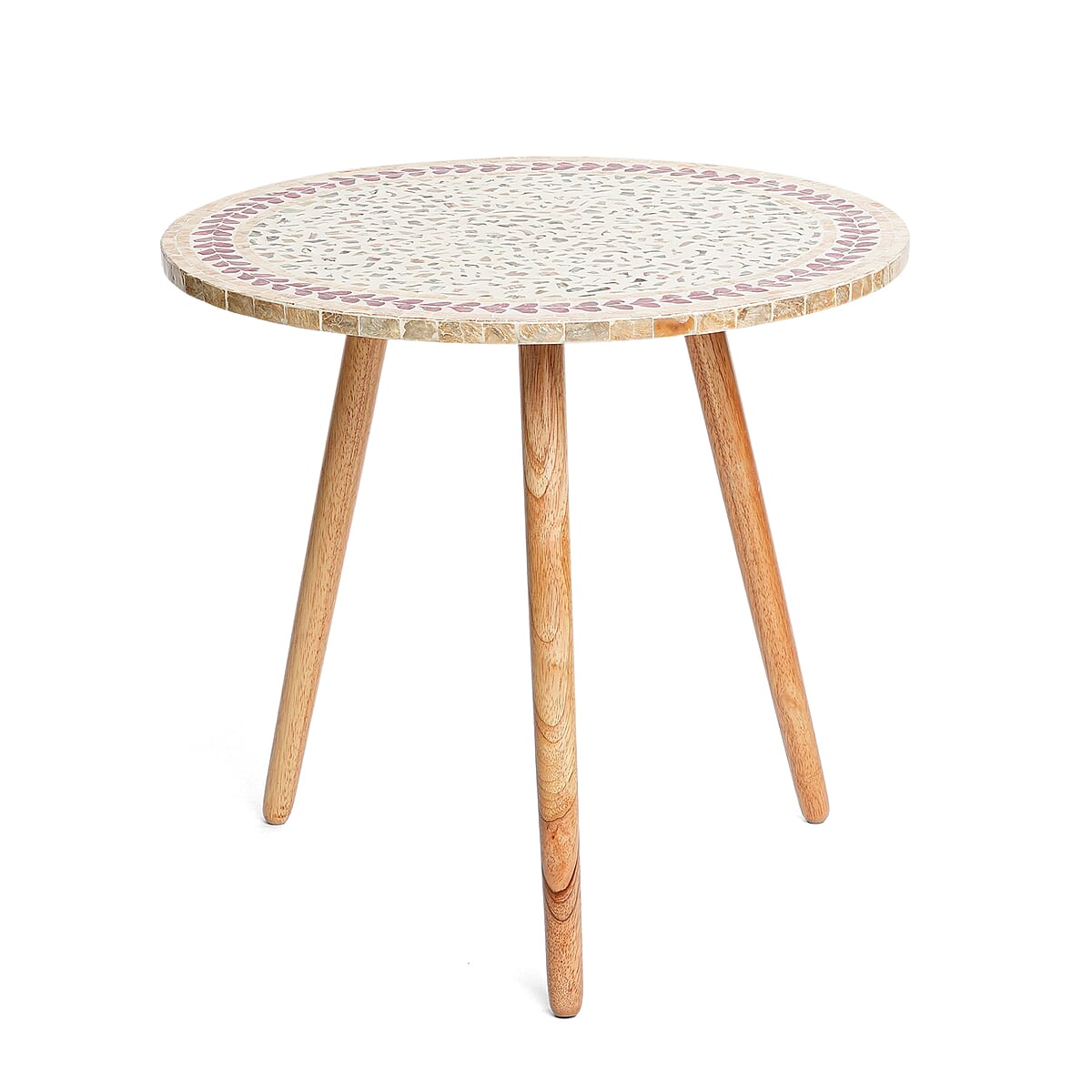 Livmore Multi Color Crimson Laurel Pattern Nacre MOP Top Side Table - Large  image number 3