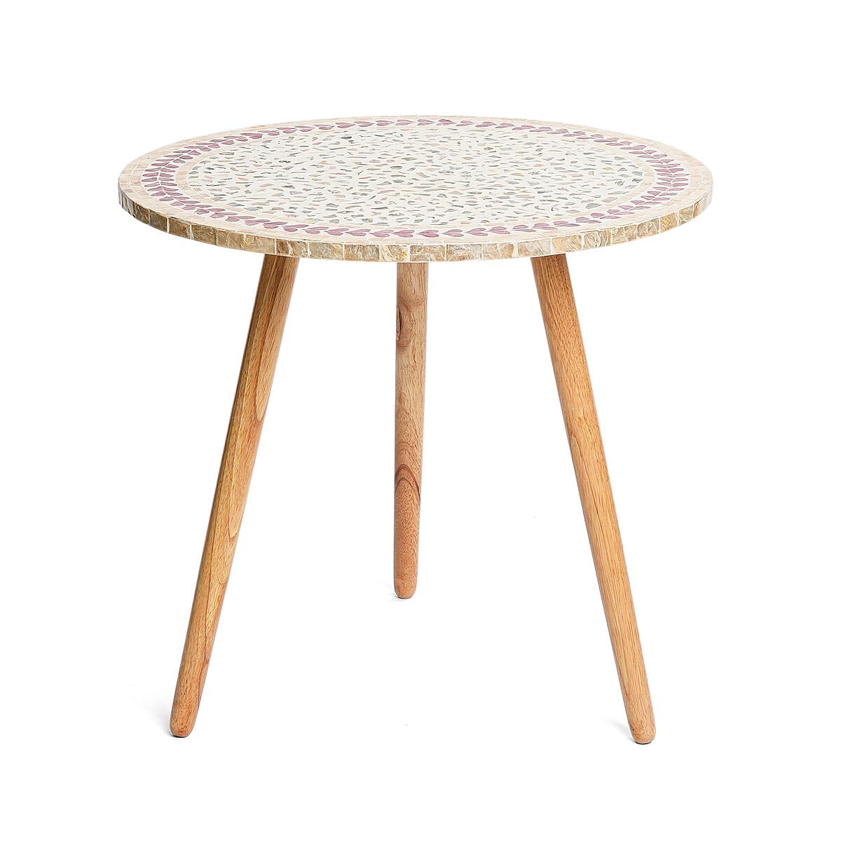 Livmore Multi Color Crimson Laurel Pattern Nacre MOP Top Side Table - Large  image number 4