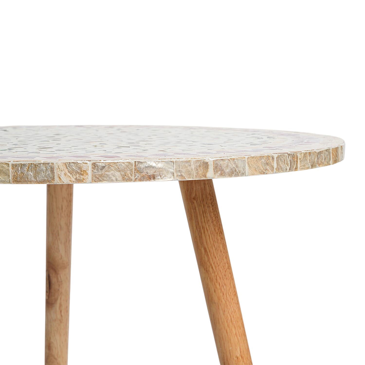 Livmore Multi Color Crimson Laurel Pattern Nacre MOP Top Side Table - Large