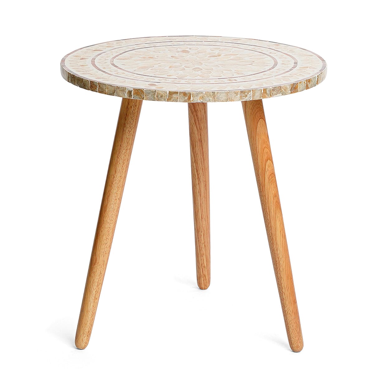 Livmore Multi Color Radiant Petal Shell Pattern Nacre MOP Top Side Table - Small image number 4