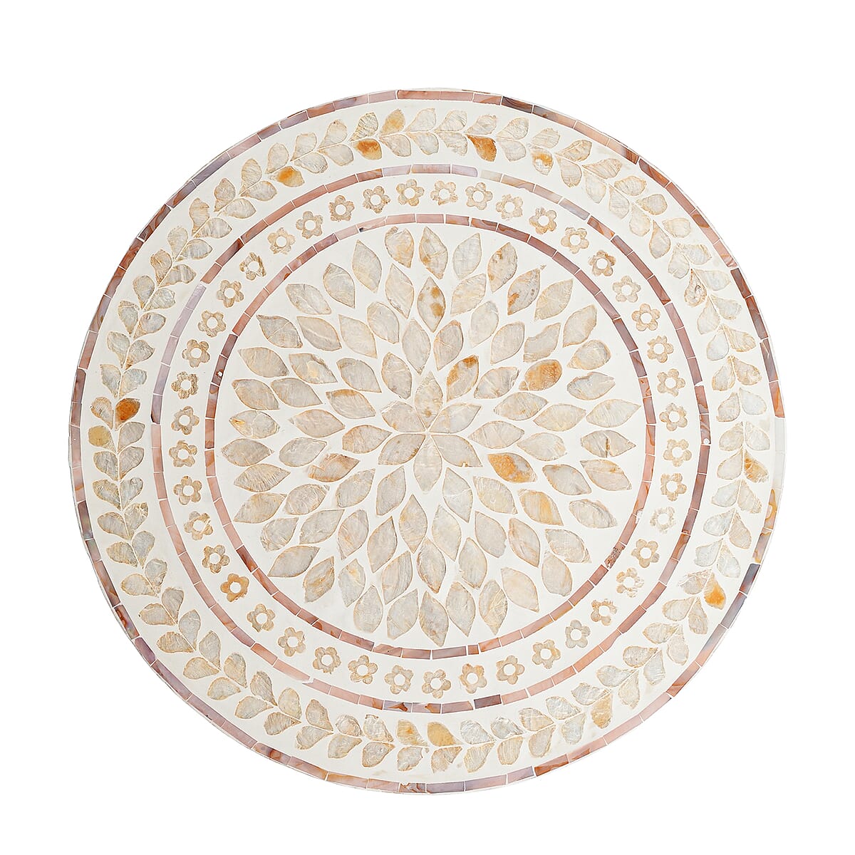 Livmore Multi Color Radiant Petal Shell Pattern Nacre MOP Top Side Table - Small image number 5