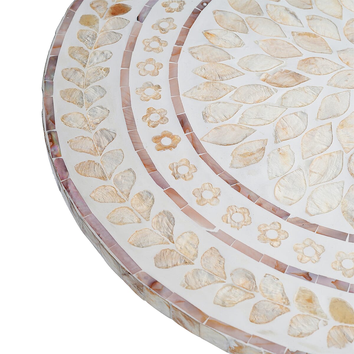 Livmore Multi Color Radiant Petal Shell Pattern Nacre MOP Top Side Table - Small image number 6