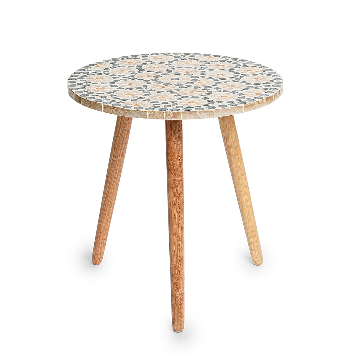 Livmore Multi Color Celestial Garden Pattern Nacre MOP Top Side Table - Small image number 3