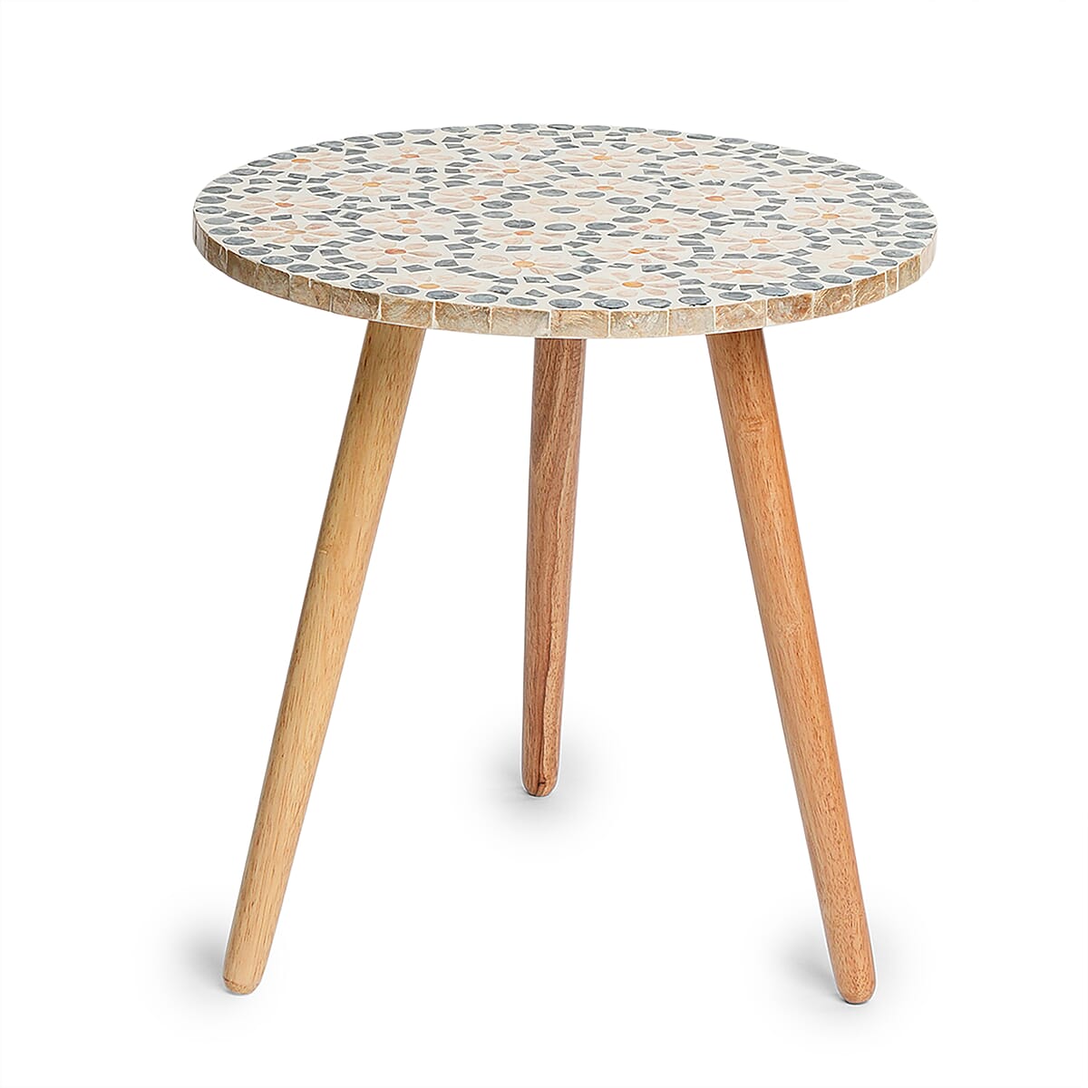 Livmore Multi Color Celestial Garden Pattern Nacre MOP Top Side Table - Small image number 4