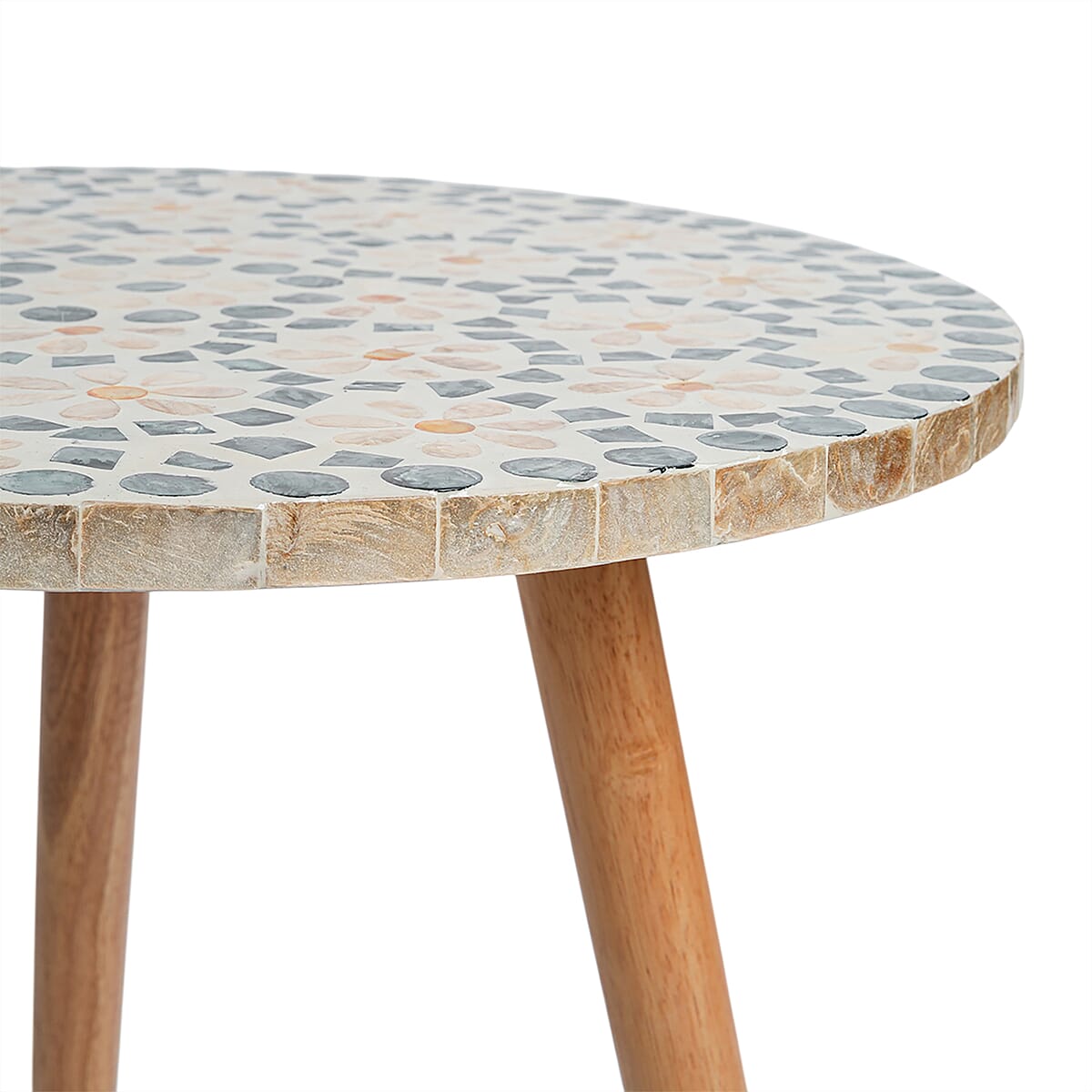 Livmore Multi Color Celestial Garden Pattern Nacre MOP Top Side Table - Small image number 7