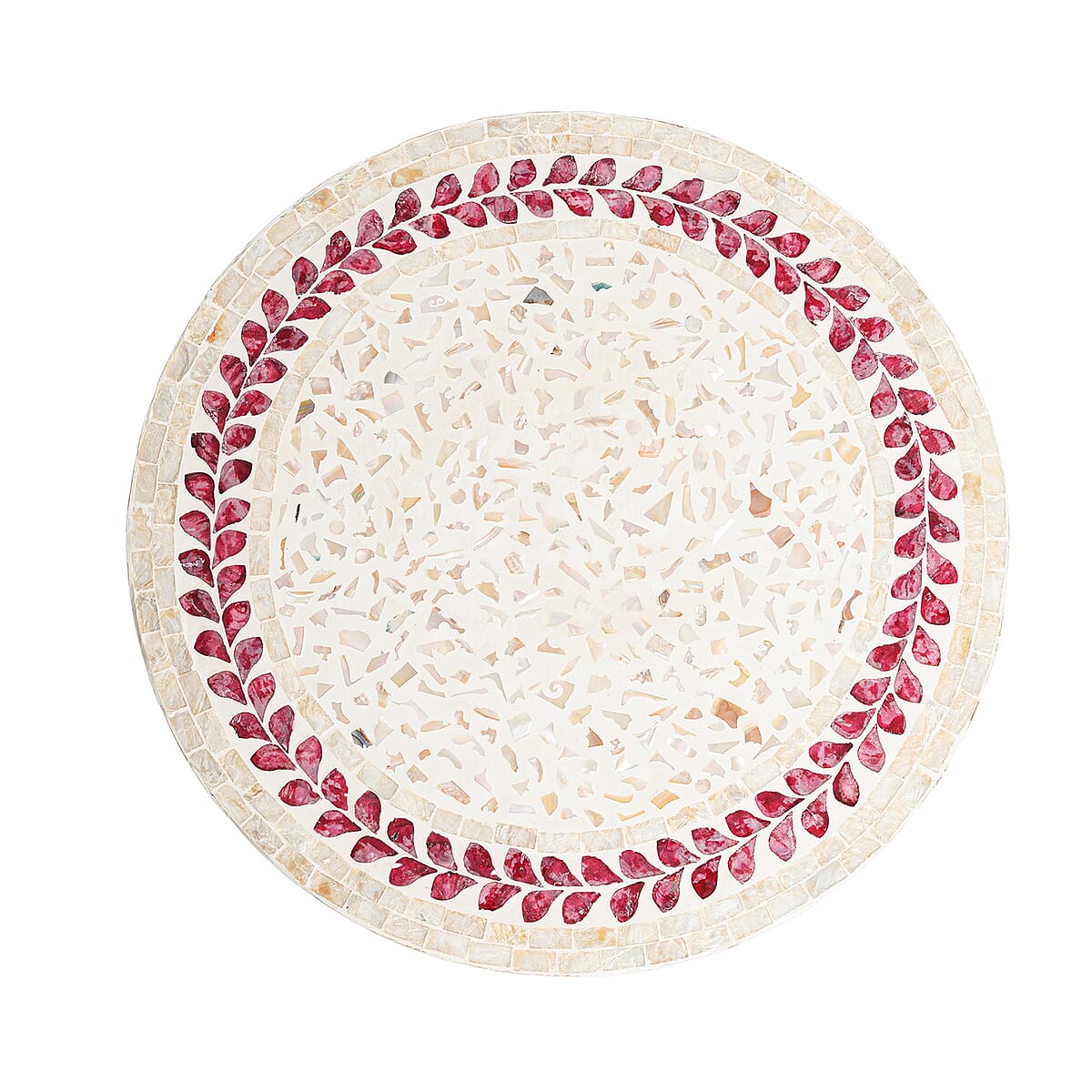 Livmore Multi Color Crimson Laurel Pattern Nacre MOP Top Side Table - Small image number 5