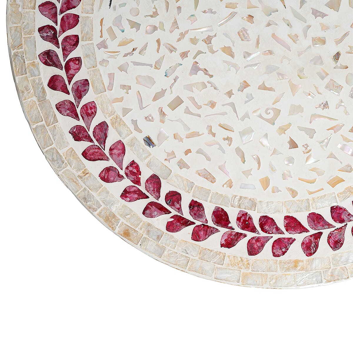 Livmore Multi Color Crimson Laurel Pattern Nacre MOP Top Side Table - Small image number 6