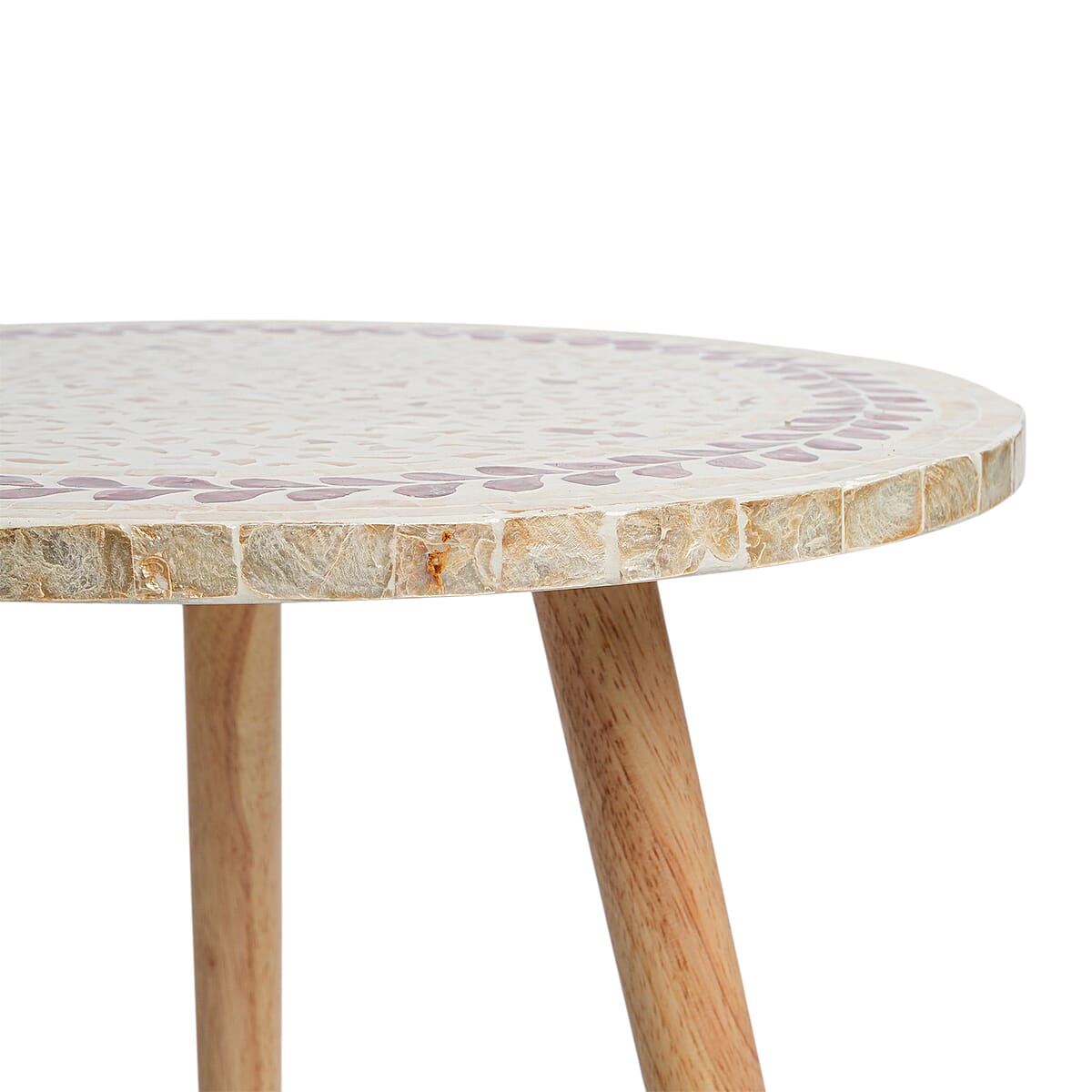 Livmore Multi Color Crimson Laurel Pattern Nacre MOP Top Side Table - Small image number 7