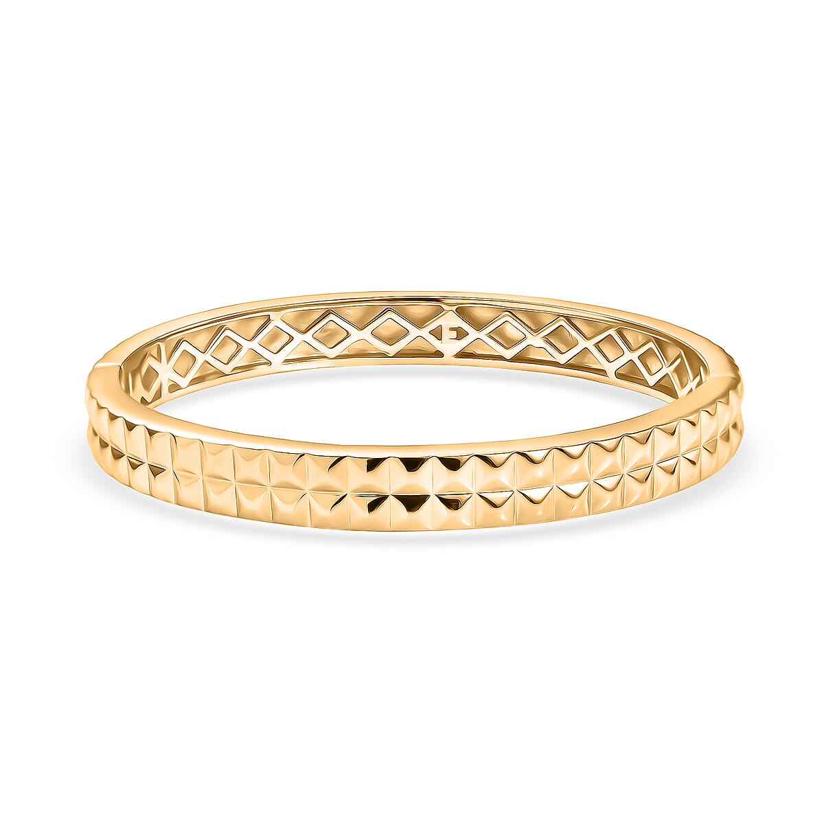 EverTrue Bronzella Collection Diamond-cut Bangle Bracelet in 18K YG Plated Bronze (6.50 In) image number 0