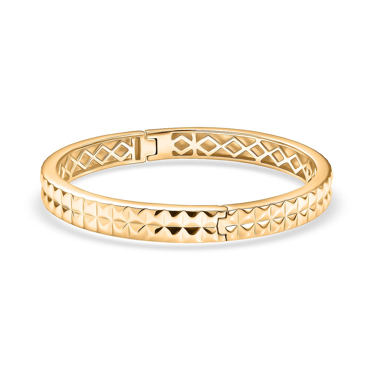 EverTrue Bronzella Collection Diamond-cut Bangle Bracelet in 18K YG Plated Bronze (6.50 In) image number 3