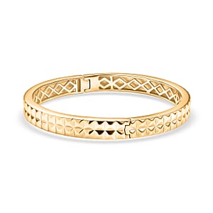 EverTrue Bronzella Collection Diamond-cut Bangle Bracelet in 18K YG Plated Bronze (6.50 In)