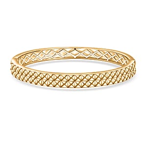 EverTrue Bronzella Collection Diamond-cut Bangle Bracelet in 18K YG Plated Bronze (7.25 In)