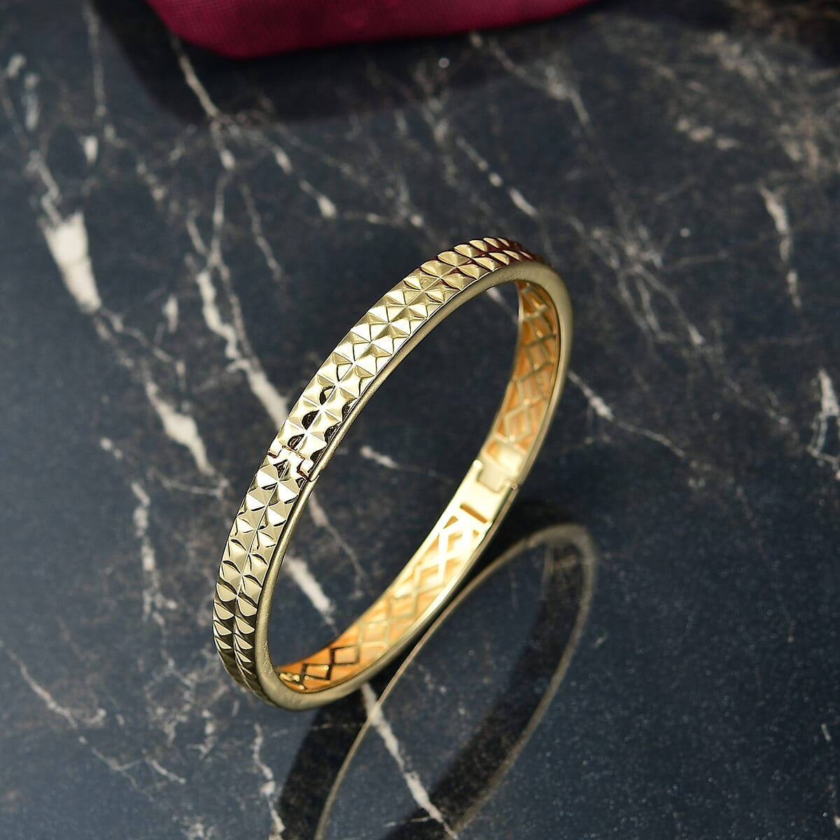 EverTrue Bronzella Collection Diamond-cut Bangle Bracelet in 18K YG Plated Bronze (7.25 In) image number 1