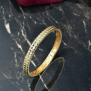 EverTrue Bronzella Collection Diamond-cut Bangle Bracelet in 18K YG Plated Bronze (7.25 In)