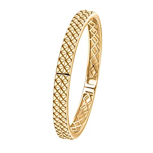 EverTrue Bronzella Collection Diamond-cut Bangle Bracelet in 18K YG Plated Bronze (7.25 In)